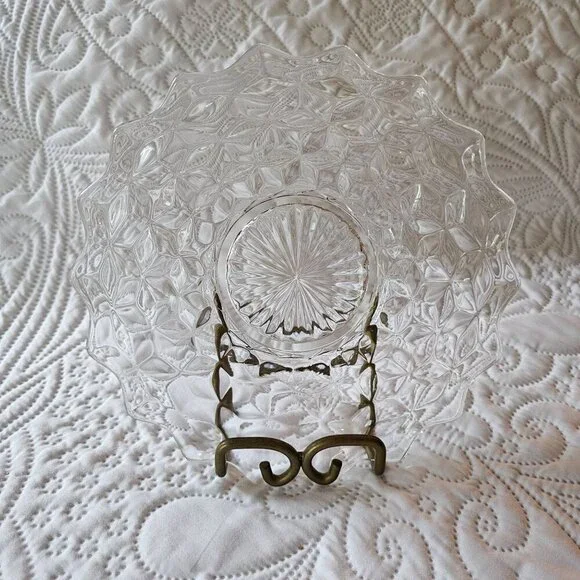 Vintage Fostoria Cubist Depression Glass Plate, Dessert or Salad Plate - Picture 6 of 6